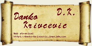 Danko Krivčević vizit kartica
